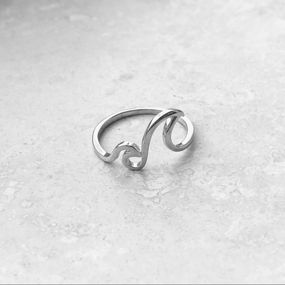Sterling Silver Double Waves Ring - image 4